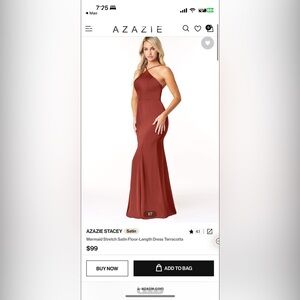 Azazie Stacey Stretch Satin Terracotta A2 (worn twice)